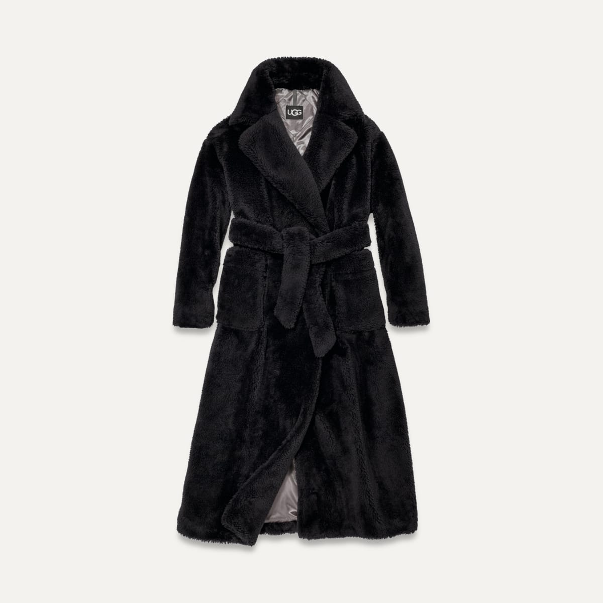 Black fur wrap coat shop